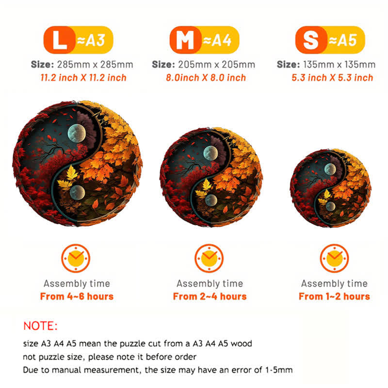 Rubbyoo Autumn Yin and Yang - Wooden Jigsaw Puzzle - image 6