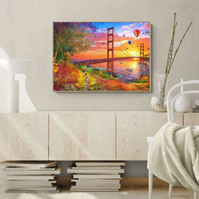 Rubbyoo Walking to the Golden Gate Bridge - Wooden Jigsaw Puzzle - image 7