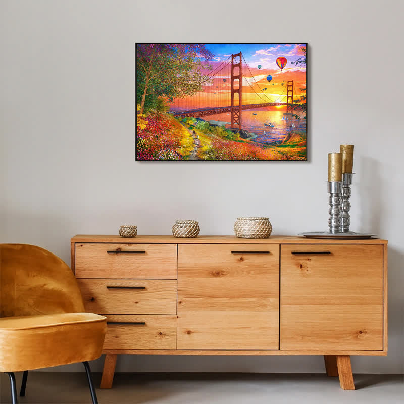 Rubbyoo Walking to the Golden Gate Bridge - Wooden Jigsaw Puzzle - image 6