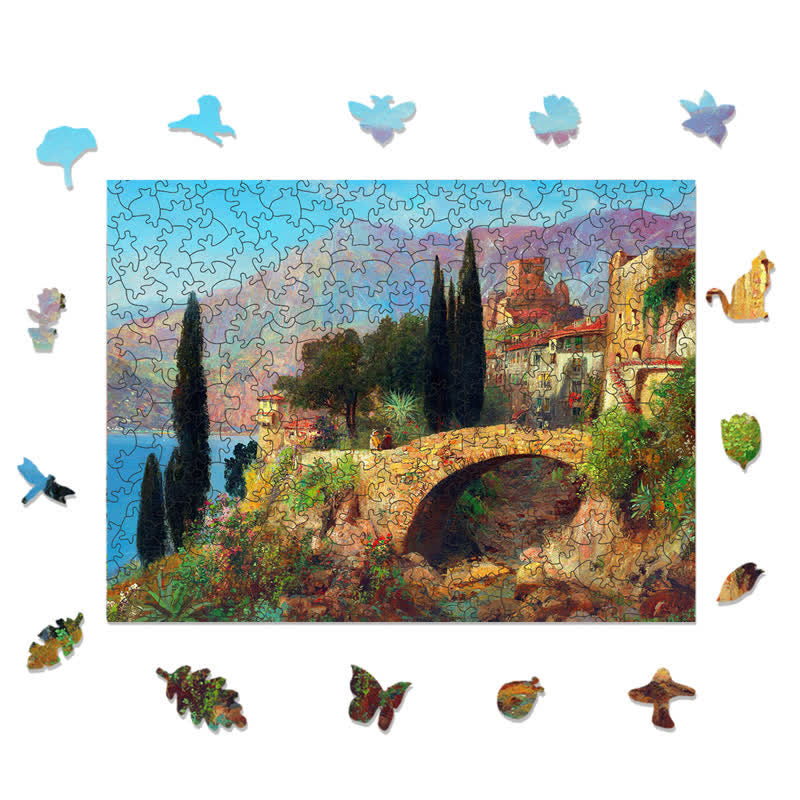 Rubbyoo Italian Coastal Landscape - Wooden Jigsaw Puzzle - image 1