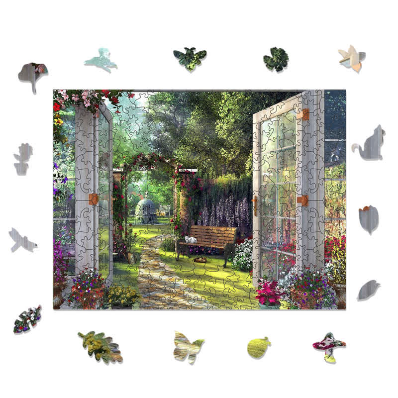 Rubbyoo A View From The Garden - Wooden Jigsaw Puzzle - image 1