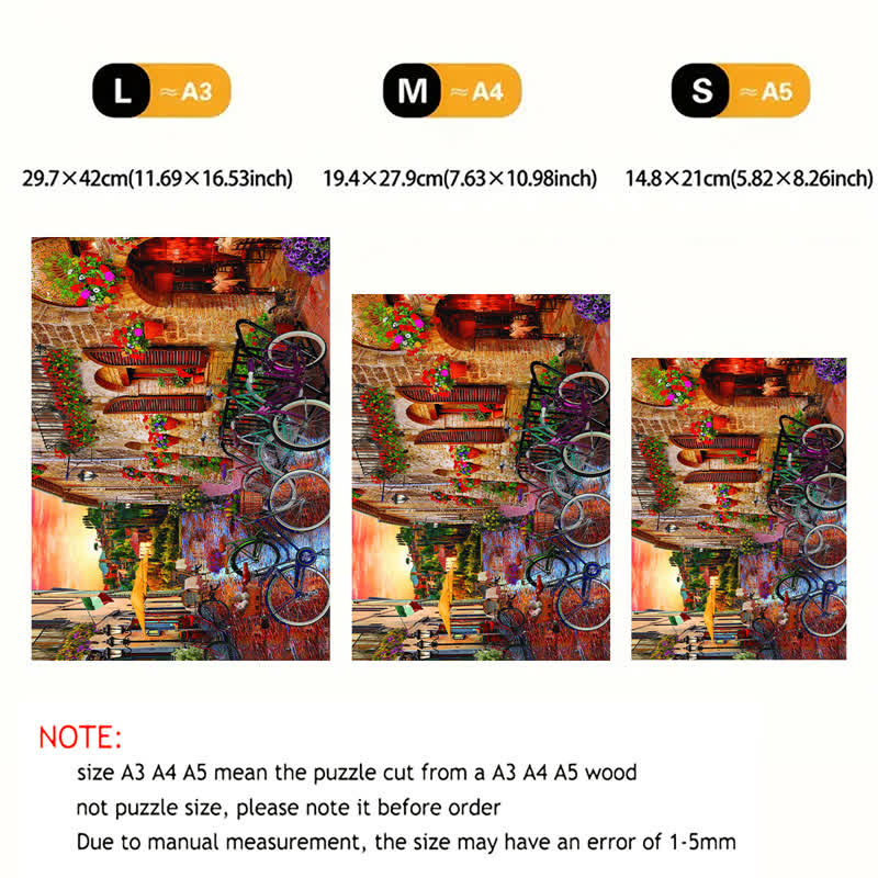 Rubbyoo Biking Tuscany - Wooden Jigsaw Puzzle - image 2