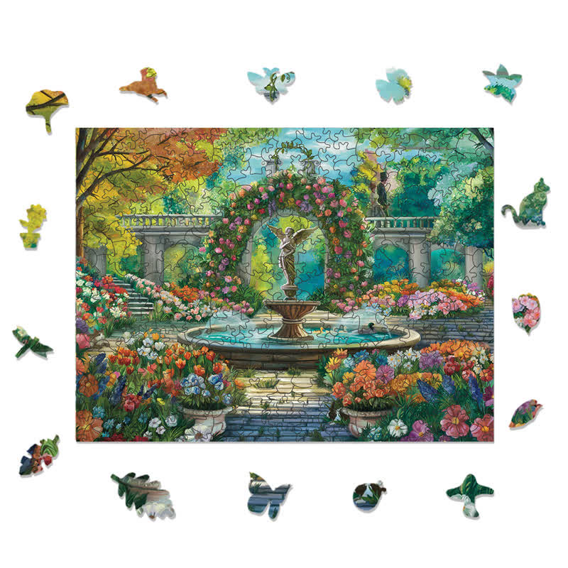 Rubbyoo The Garden's Secret Fountain - Wooden Jigsaw Puzzle - image 1