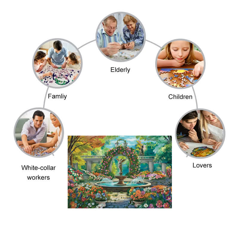 Rubbyoo The Garden's Secret Fountain - Wooden Jigsaw Puzzle - image 2