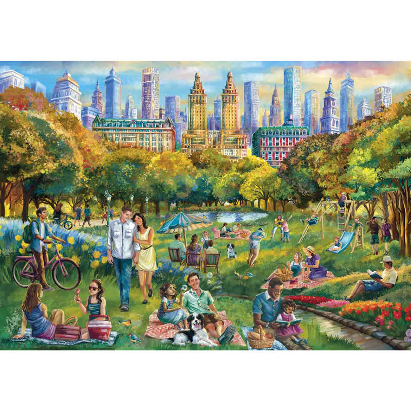 Rubbyoo Summer in New York - Wooden Jigsaw Puzzle - A2 - Wooden Gift Packaging - image 0