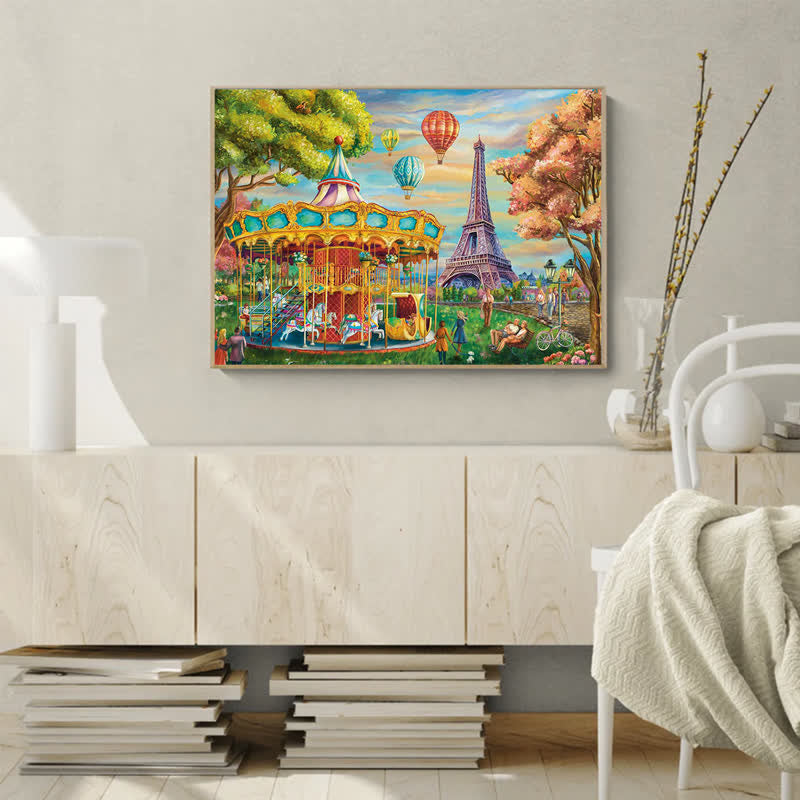 Rubbyoo Carousel Trocadero, Paris - Wooden Jigsaw Puzzle - image 6