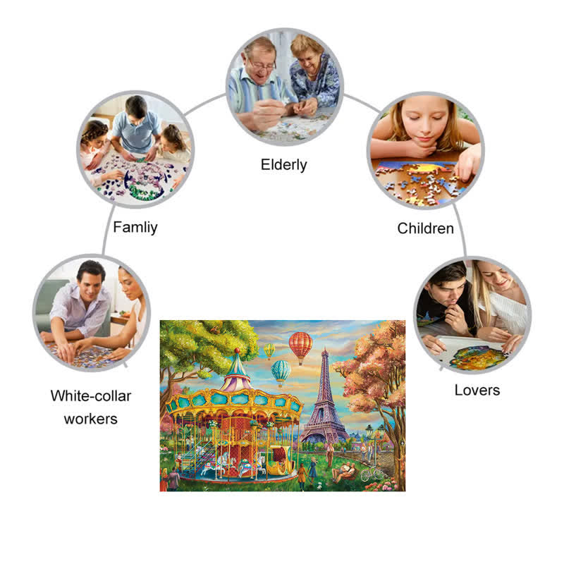 Rubbyoo Carousel Trocadero, Paris - Wooden Jigsaw Puzzle - image 8