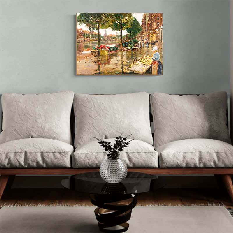 Rubbyoo Flower Market in Amsterdam by Heinrich Hermanns - Wooden Jigsaw Puzzle - image 2