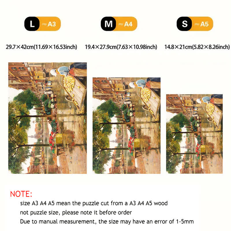 Rubbyoo Flower Market in Amsterdam by Heinrich Hermanns - Wooden Jigsaw Puzzle - image 3