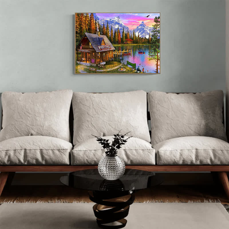 Rubbyoo Fishing On The Lake - Wooden Jigsaw Puzzle - image 2