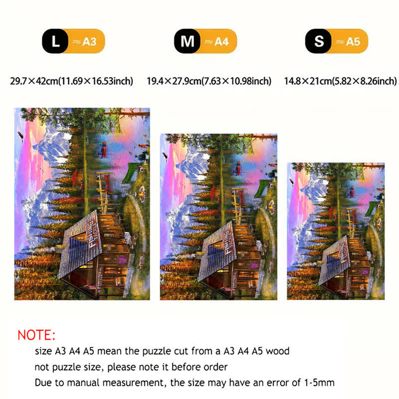 Rubbyoo Fishing On The Lake - Wooden Jigsaw Puzzle - image 3