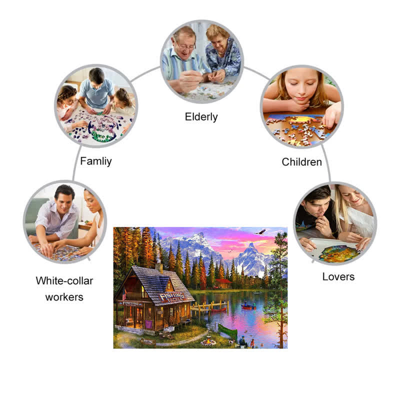 Rubbyoo Fishing On The Lake - Wooden Jigsaw Puzzle - image 6