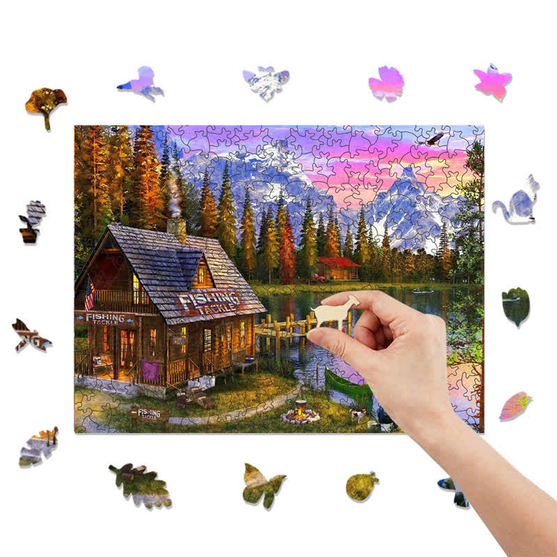 Rubbyoo Fishing On The Lake - Wooden Jigsaw Puzzle - image 8