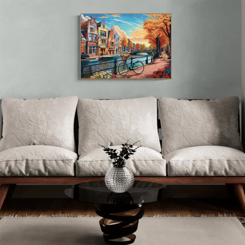 Rubbyoo Cycling Around Amsterdam - Wooden Jigsaw Puzzle - image 3