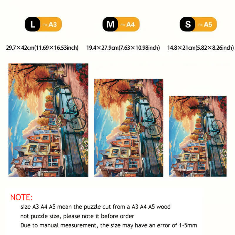 Rubbyoo Cycling Around Amsterdam - Wooden Jigsaw Puzzle - image 2