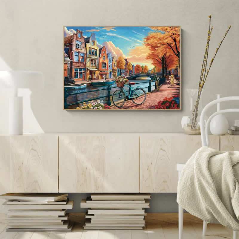 Rubbyoo Cycling Around Amsterdam - Wooden Jigsaw Puzzle - image 6