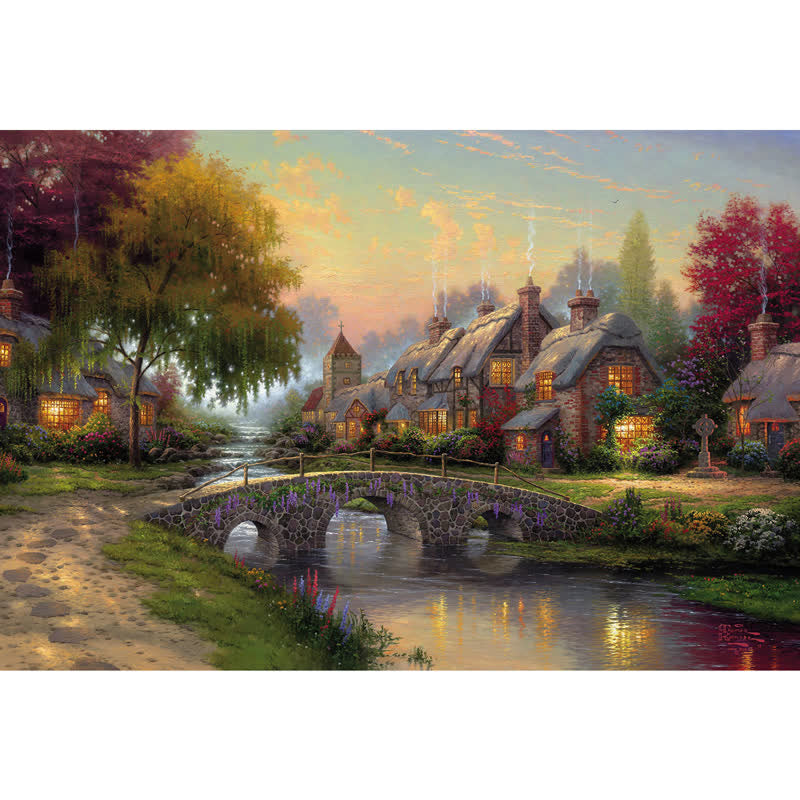 Rubbyoo Cobblestone Bridge Thomas - Wooden Jigsaw Puzzle - A2 - Wooden Gift Packaging - image 0