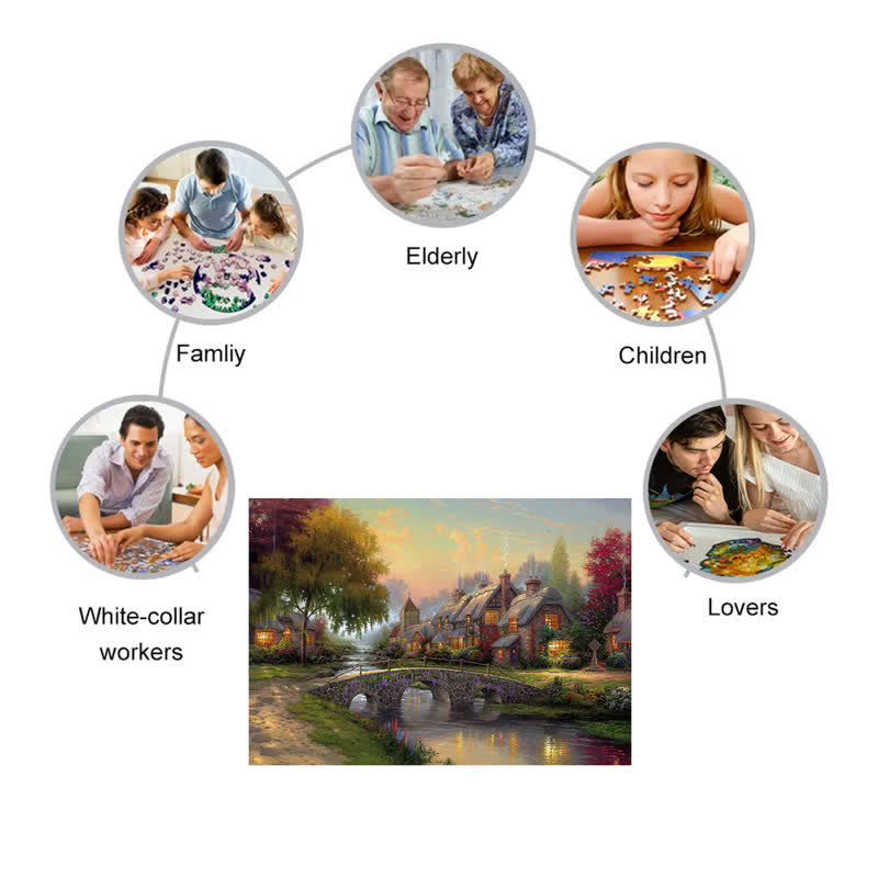 Rubbyoo Cobblestone Bridge Thomas - Wooden Jigsaw Puzzle - image 5