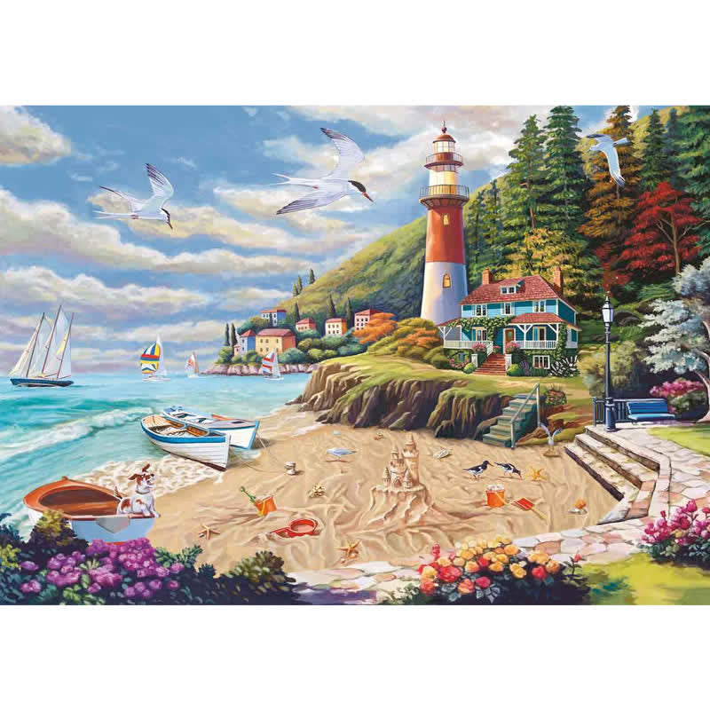 Rubbyoo Coastal Getaway - Wooden Jigsaw Puzzle - A2 - Wooden Gift Packaging - image 0