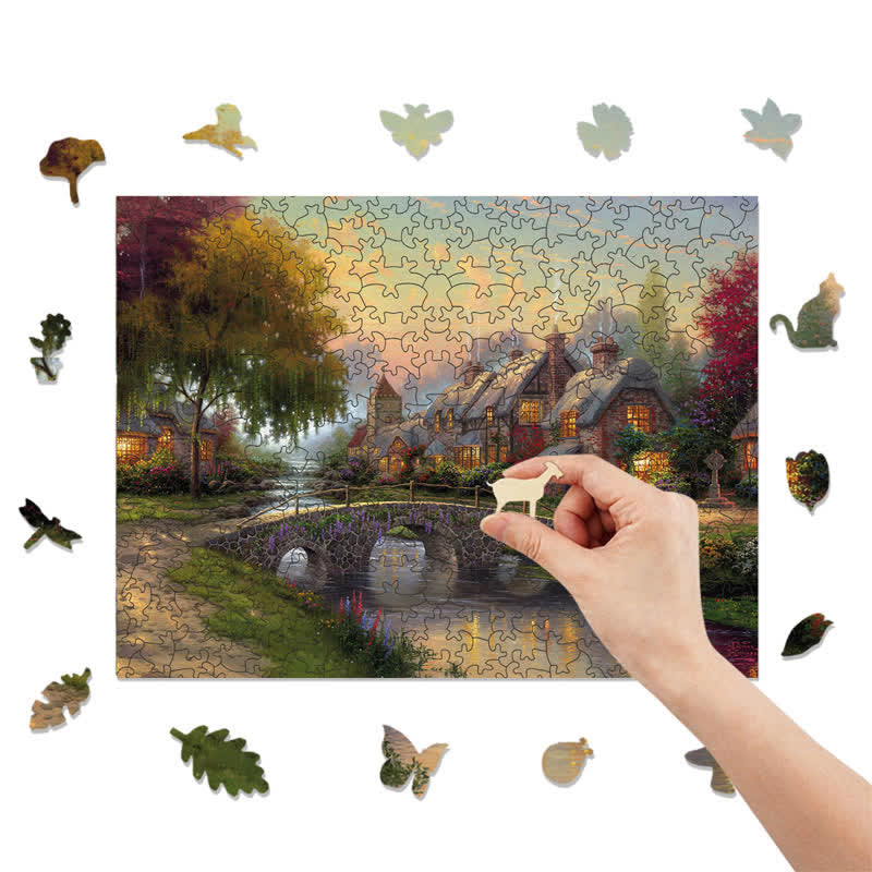 Rubbyoo Cobblestone Bridge Thomas - Wooden Jigsaw Puzzle - image 8