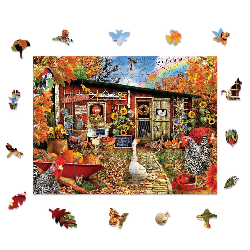 Rubbyoo Chicken Crossing - Wooden Jigsaw Puzzle - image 1