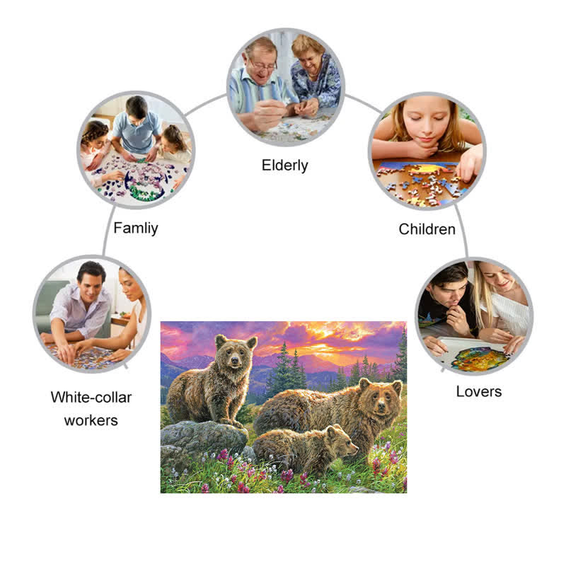 Rubbyoo Bears in the Valley - Wooden Jigsaw Puzzle - image 2