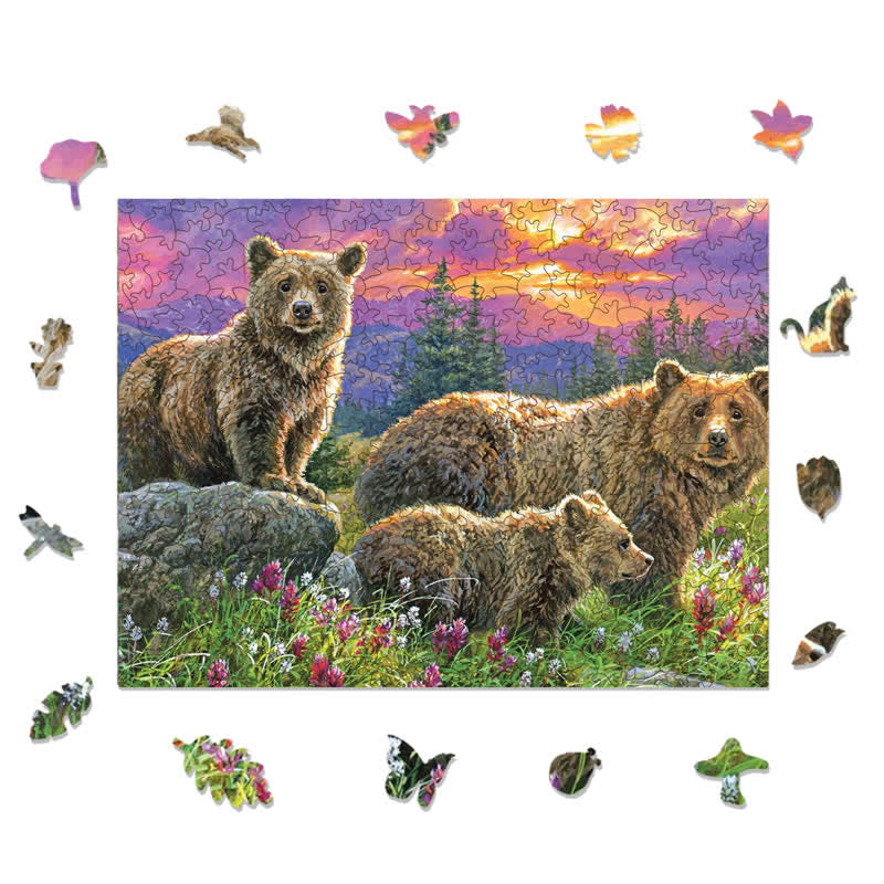 Rubbyoo Bears in the Valley - Wooden Jigsaw Puzzle - image 1