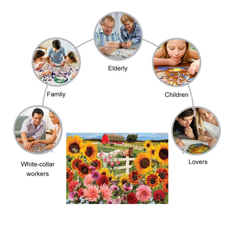 Rubbyoo Sunflower Farm - Wooden Jigsaw Puzzle - image 3