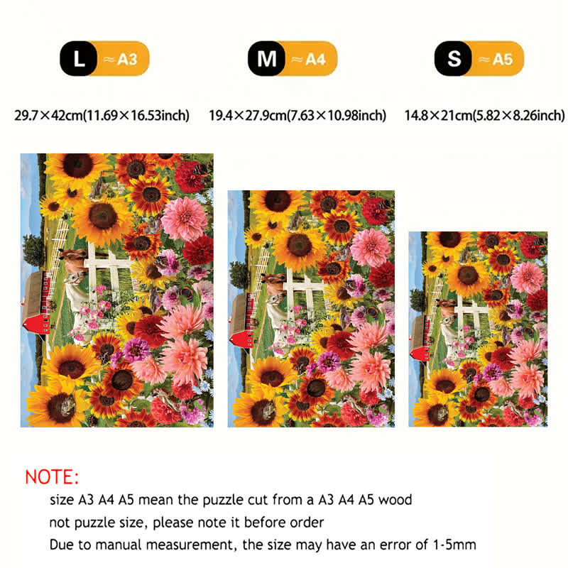 Rubbyoo Sunflower Farm - Wooden Jigsaw Puzzle - image 7