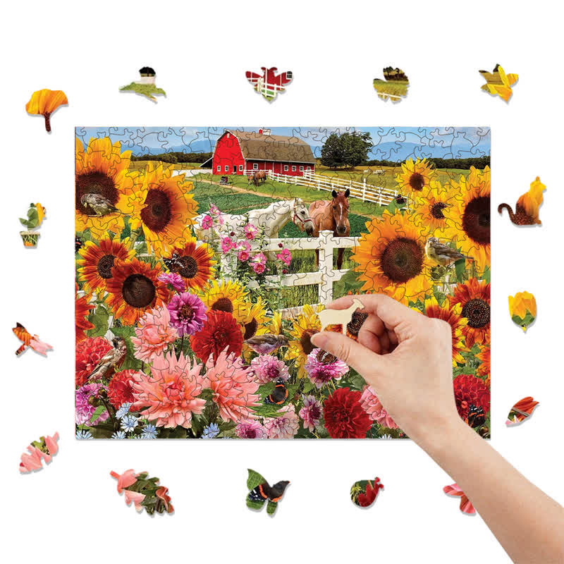 Rubbyoo Sunflower Farm - Wooden Jigsaw Puzzle - image 8