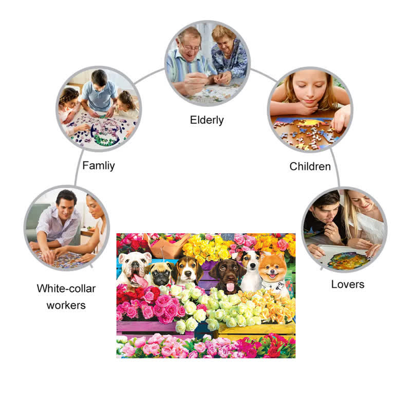 Rubbyoo Flower Market Pups - Wooden Jigsaw Puzzle - image 3