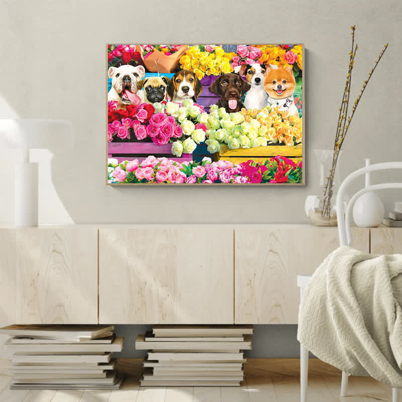 Rubbyoo Flower Market Pups - Wooden Jigsaw Puzzle - image 6