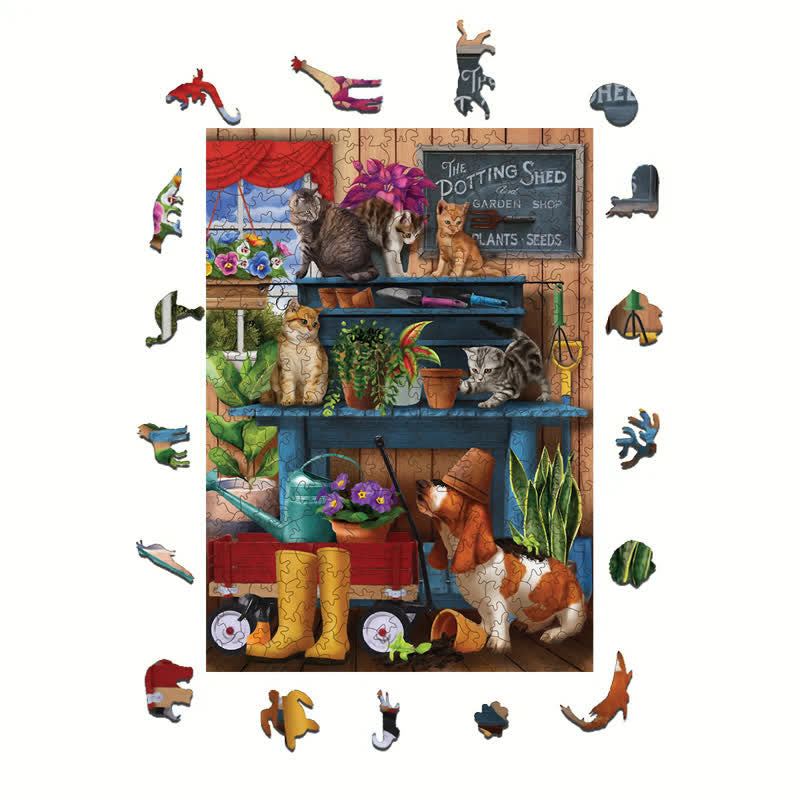 Rubbyoo Trouble in the Potting Shed - Wooden Jigsaw Puzzle - image 1