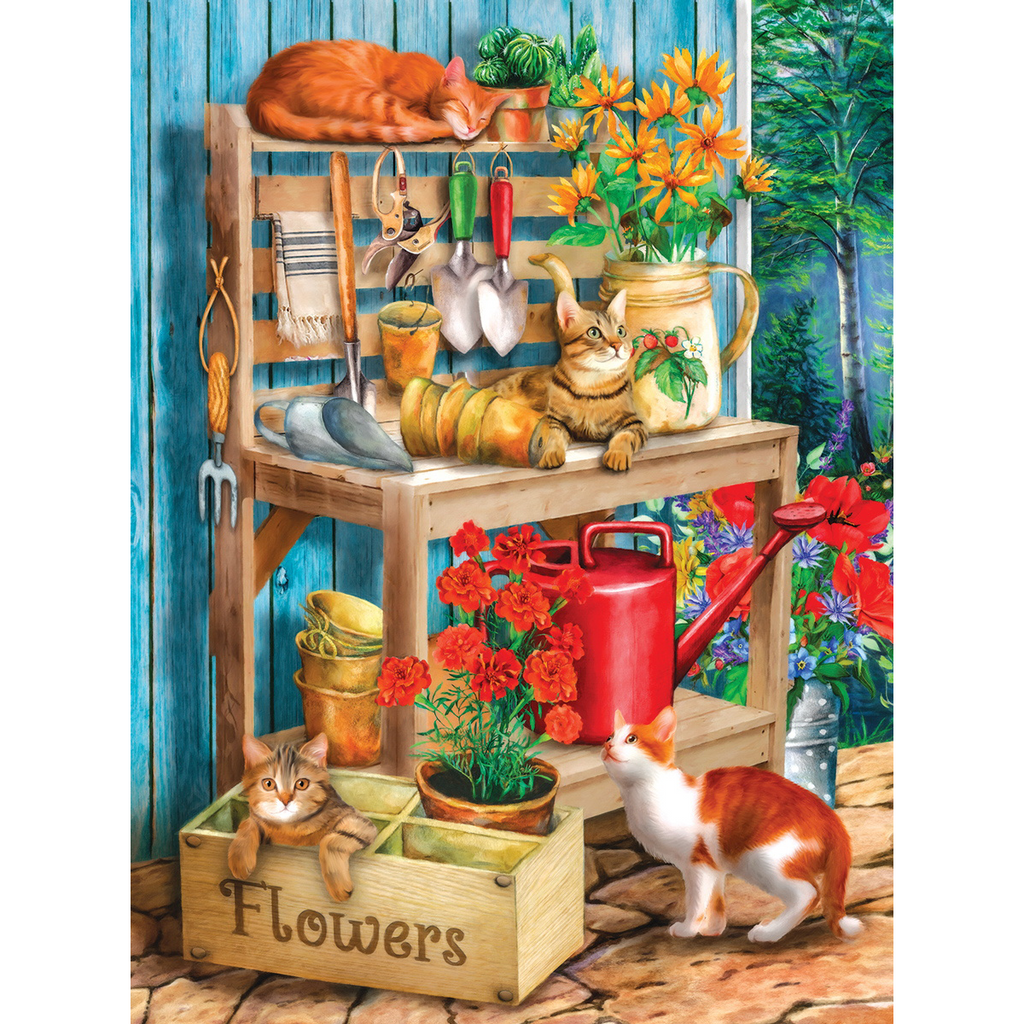 Rubbyoo Potting Table  - Wooden Jigsaw Puzzle - A2 - Wooden Gift Packaging - image 0