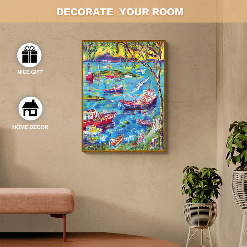 Rubbyoo Boats at Sunset Bay - Wooden Jigsaw Puzzle - image 3