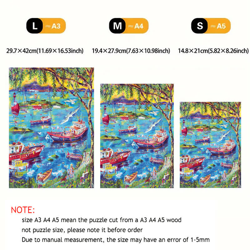 Rubbyoo Boats at Sunset Bay - Wooden Jigsaw Puzzle - image 7