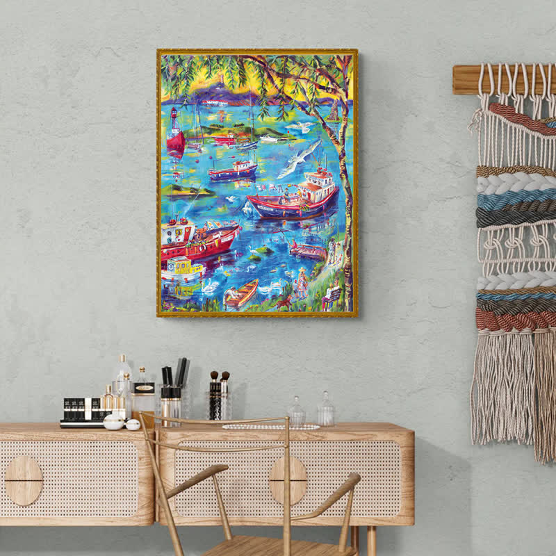 Rubbyoo Boats at Sunset Bay - Wooden Jigsaw Puzzle - image 8