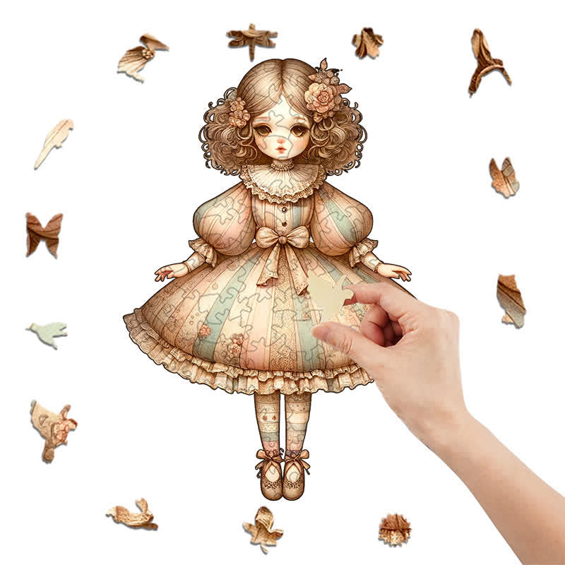 Rubbyoo Classic Doll in Beige Balloon Dress - Wooden Jigsaw Puzzle - image 4