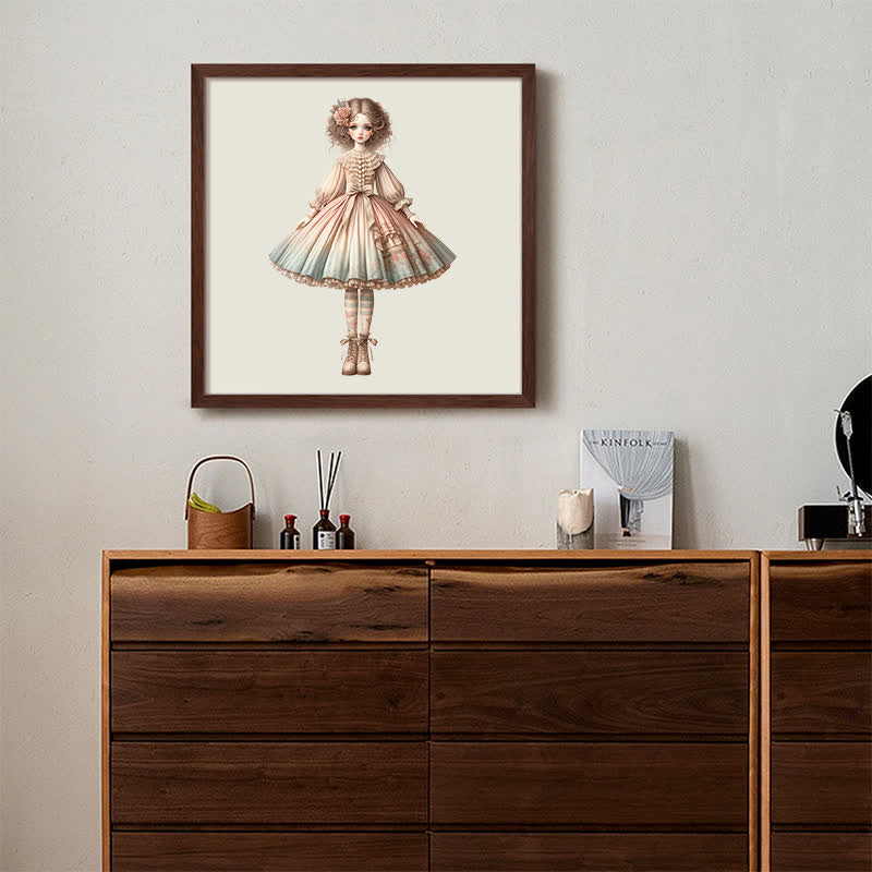 Rubbyoo Elegant Doll with Chic Striped Dress - Wooden Jigsaw Puzzle - image 6