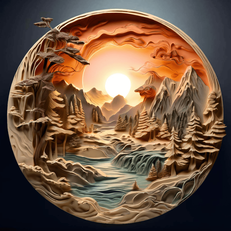 3D vision inside the cave-9 - Wooden Jigsaw Puzzle - A3 - Wooden Gift Packaging - image 0