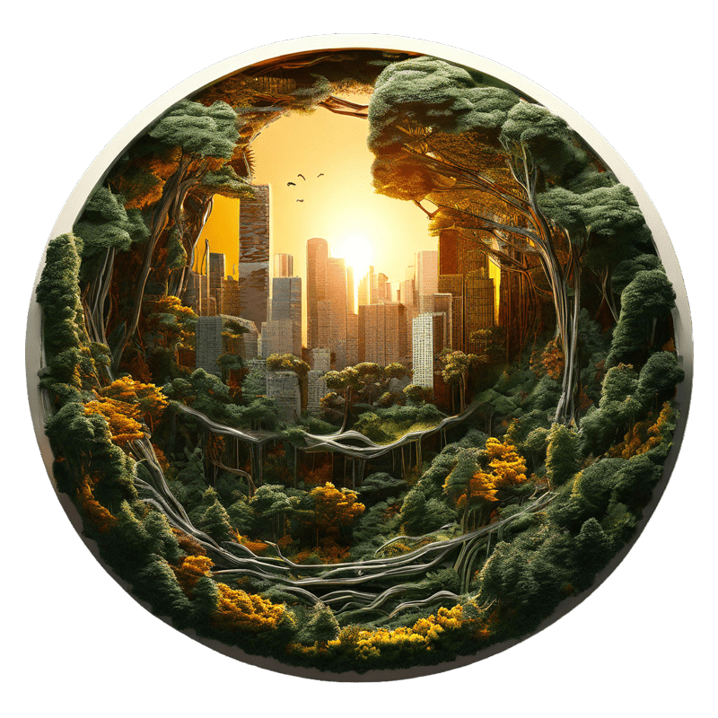 3D Urban ​​Sunrise - Wooden Jigsaw Puzzle - image 1