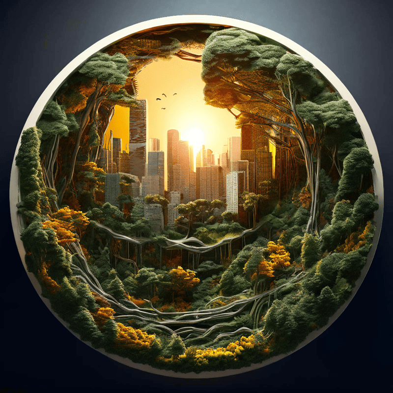 3D Urban ​​Sunrise - Wooden Jigsaw Puzzle - A3 - Wooden Gift Packaging - image 0