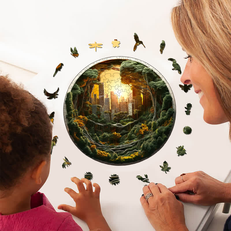 3D Urban ​​Sunrise - Wooden Jigsaw Puzzle - image 5