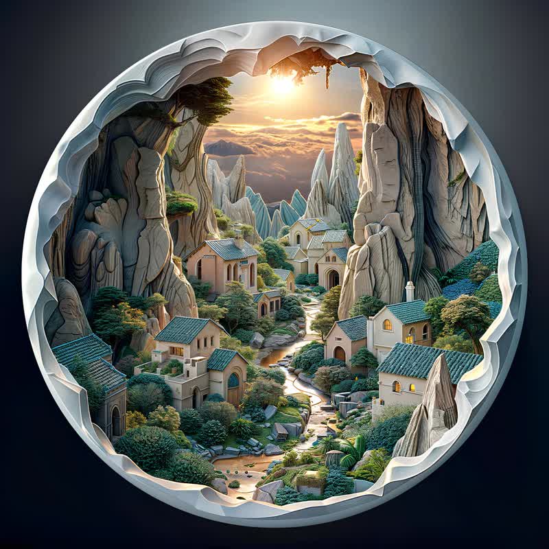 3D vision inside the cave-1 - Wooden Jigsaw Puzzle - A3 - Wooden Gift Packaging - image 0
