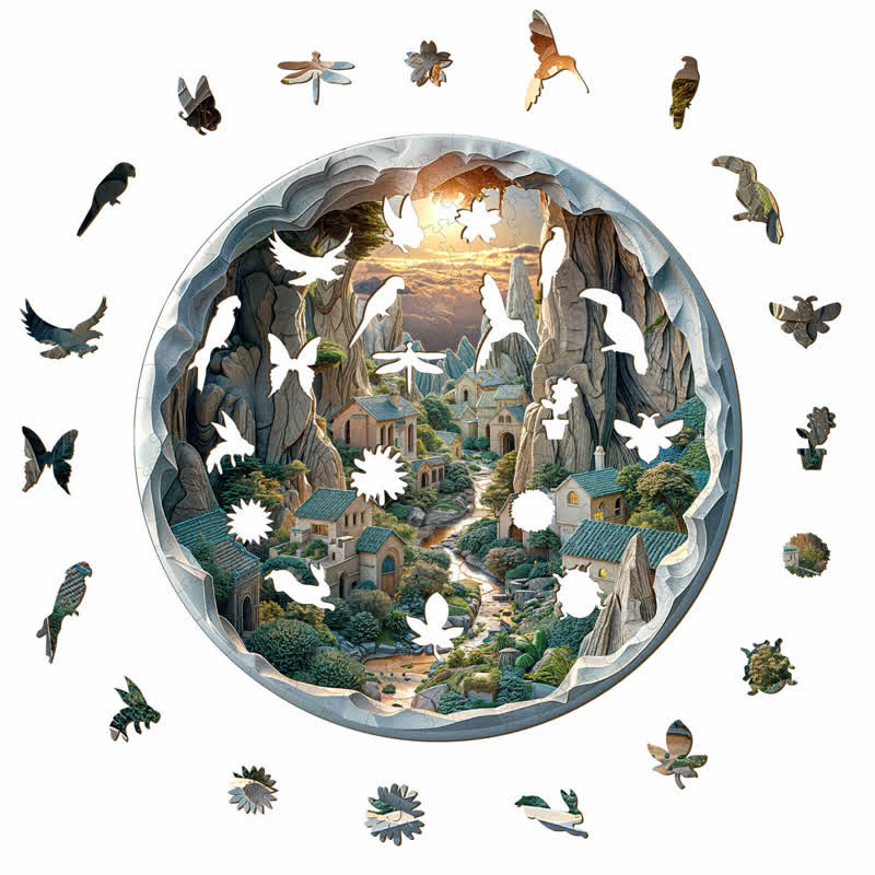 3D vision inside the cave-1 - Wooden Jigsaw Puzzle - image 2