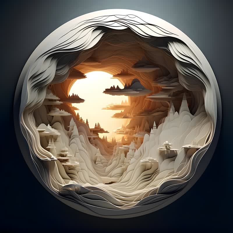 3D vision inside the cave-3 - Wooden Jigsaw Puzzle - A3 - Wooden Gift Packaging - image 0