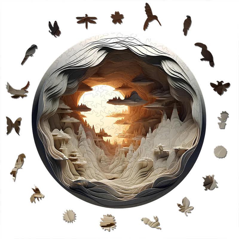 3D vision inside the cave-3 - Wooden Jigsaw Puzzle - image 2