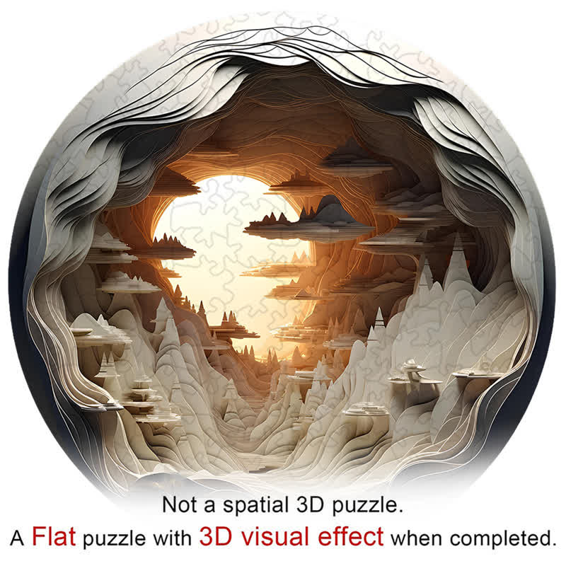 3D vision inside the cave-3 - Wooden Jigsaw Puzzle - image 5