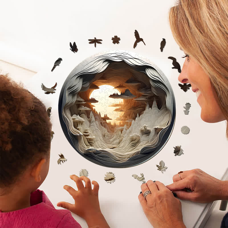 3D vision inside the cave-3 - Wooden Jigsaw Puzzle - image 3