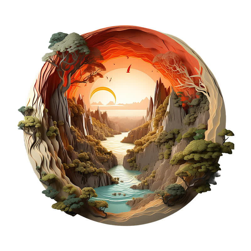 3D Sunset - Wooden Jigsaw Puzzle - image 2